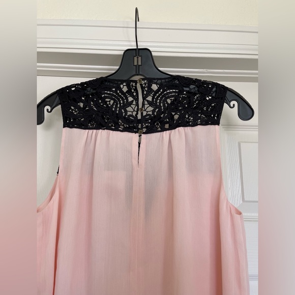 WAYF Blush Black Lace Trim Swing Dress NWT - Picture 4 of 7